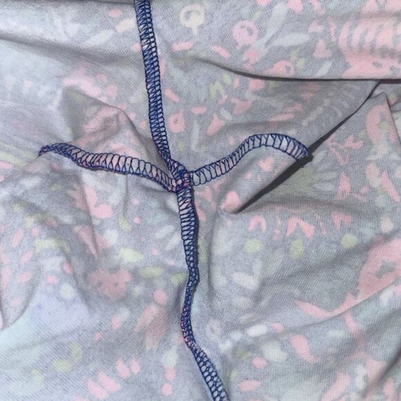 Lilly Pulitzer Maia No Prob Llama Print Side Tie Leggings Blue Pink Sz M - Picture 8 of 8